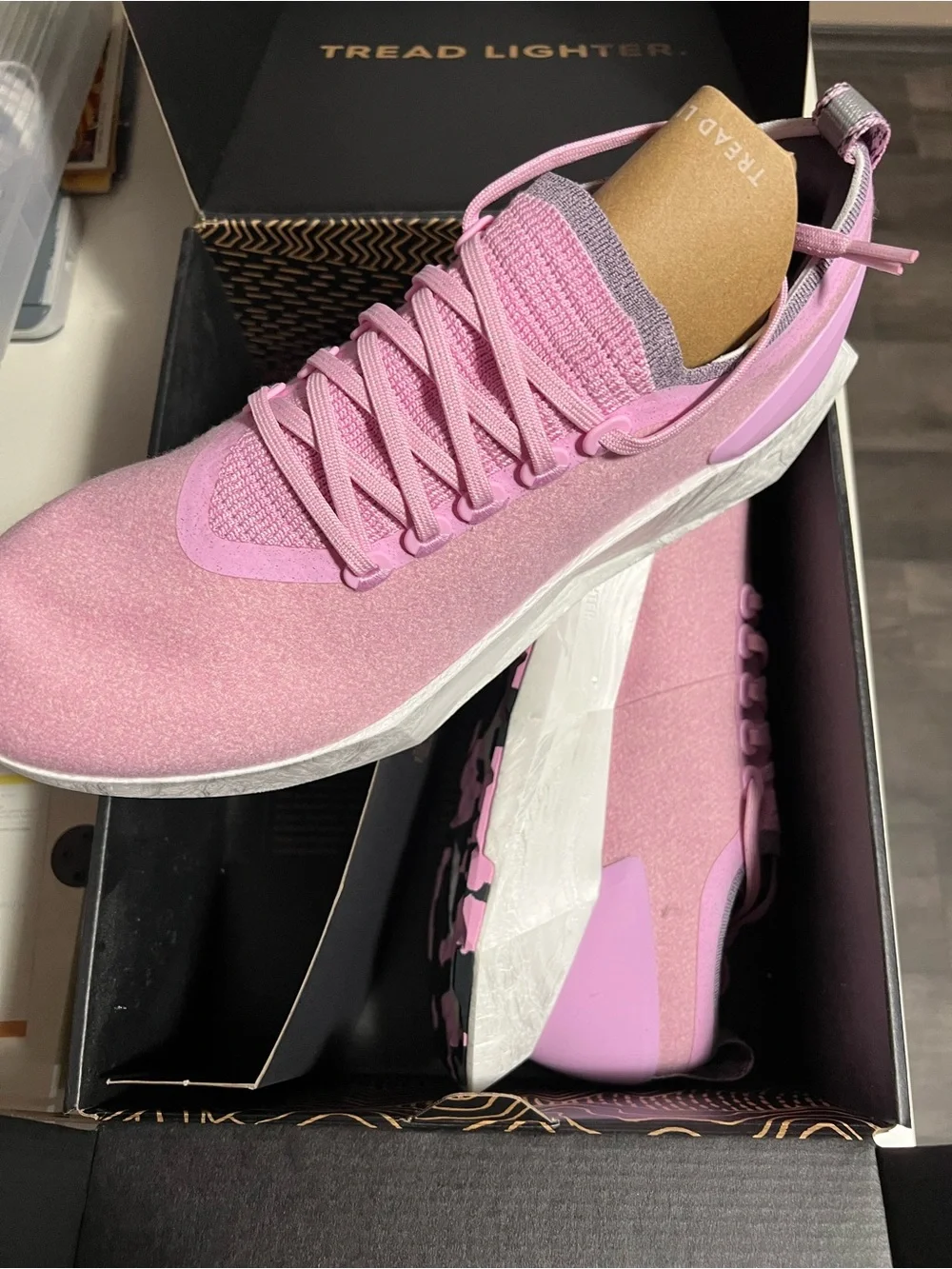 allbirds Men's Pink Knit Athletic Sneakers